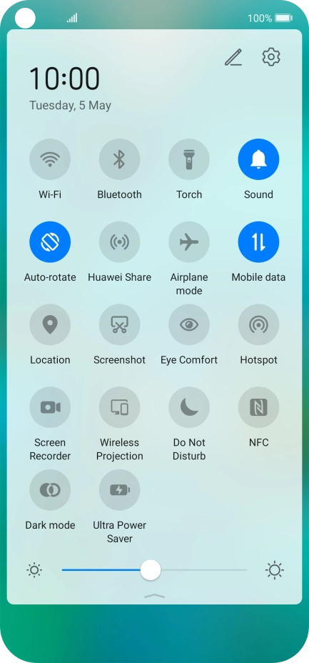 Press the sound mode icon the necessary number of times to turn silent mode on or off.