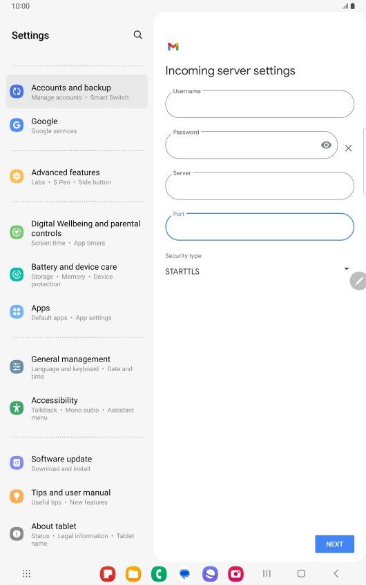 Press the drop down list below 