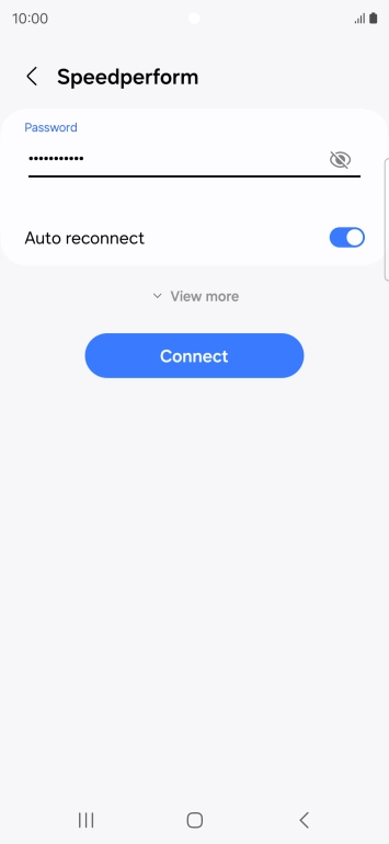 Key in the password for the Wi-Fi network and press Connect.