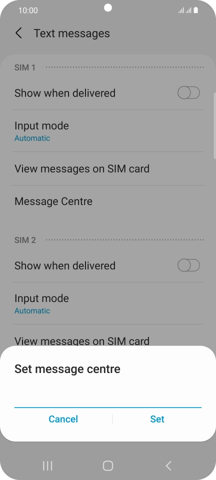 Key in +447958879879 and press Set.