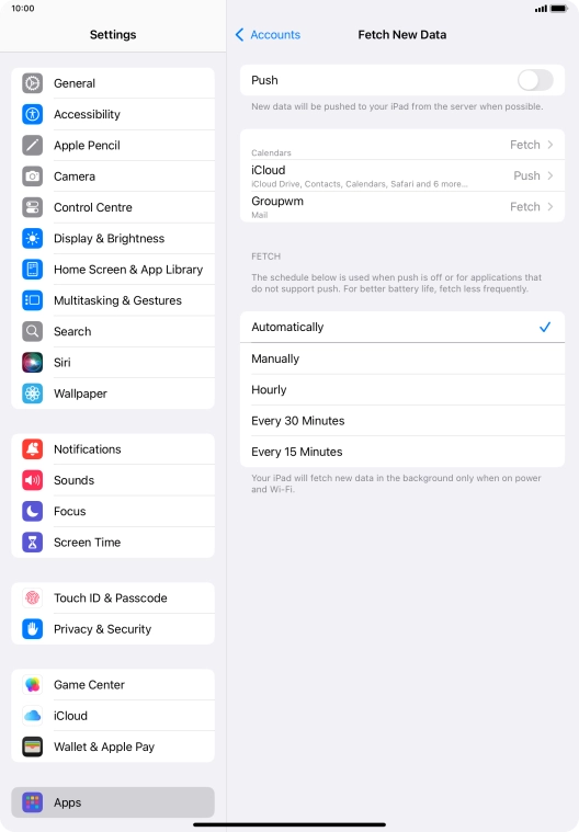 If you turn off the function, press the required setting.