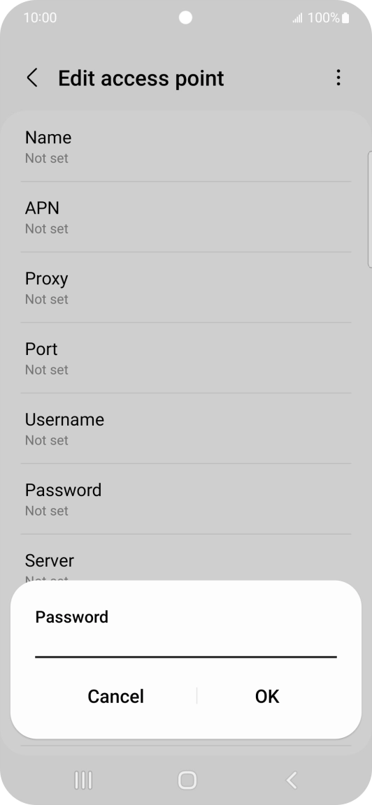 Key in secure and press OK.