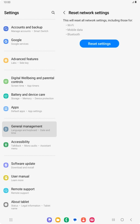 Press Reset settings.
