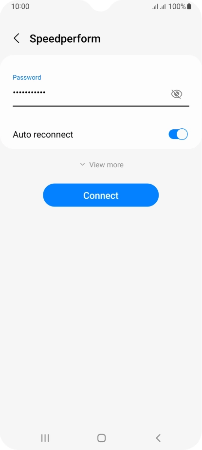 Key in the password for the Wi-Fi network and press Connect.
