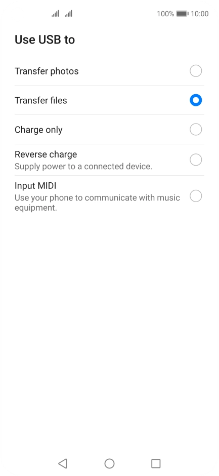 Press Transfer files.