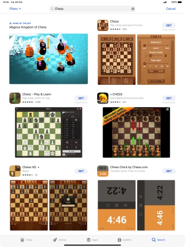 Press the required app.