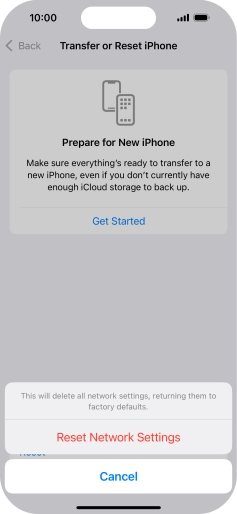 Press Reset Network Settings.