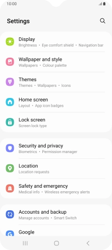 Press Security and privacy.