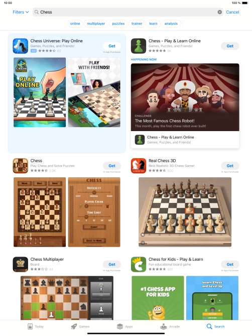 Press the required app.