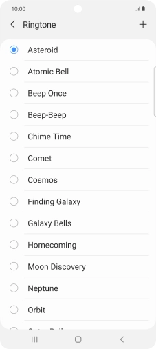 Press the add ring tone icon.