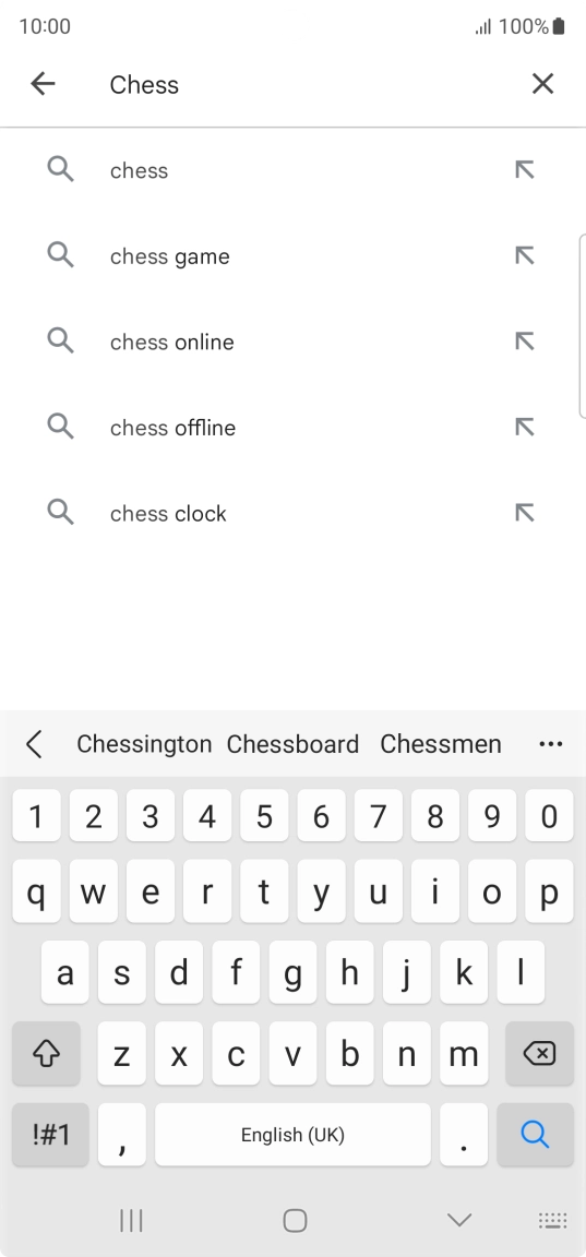 Key in the name or subject of the required app and press the search icon.
