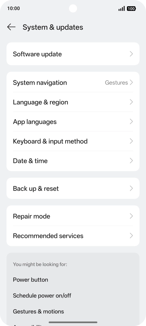 Press Software update. If a new software version is available, it's displayed. Follow the instructions on the screen to update the phone software.