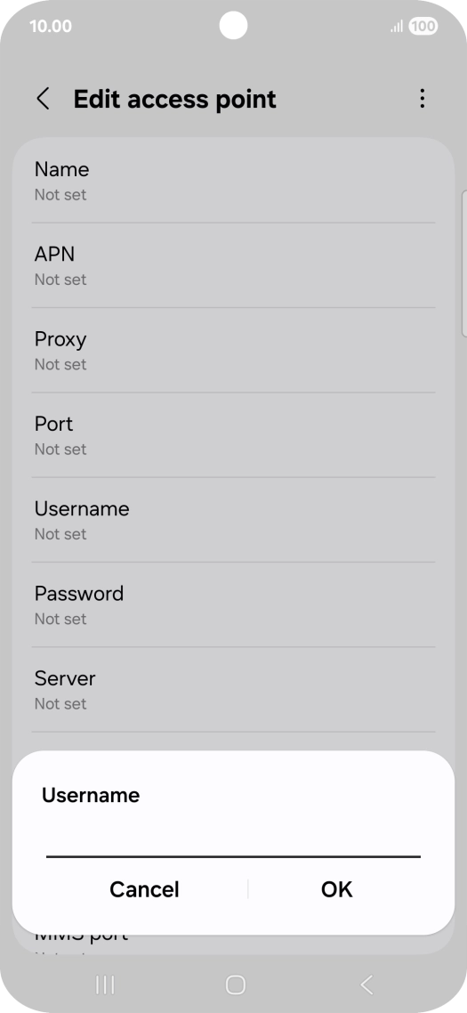 Key in eesecure and press OK.