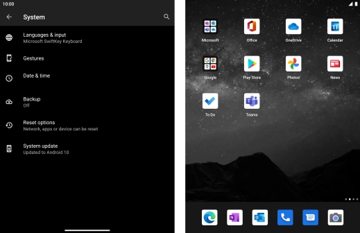 Press Reset options.