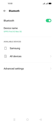 Press the required Bluetooth device and follow the instructions on the screen to pair the device with your phone.