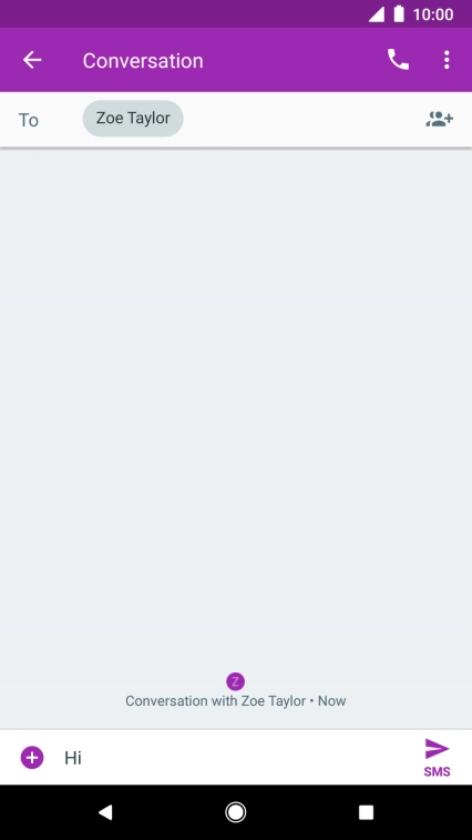 Press the send icon when you've finished your text message.