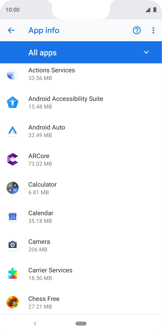 Press the required app.