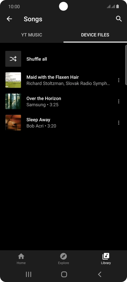 Press the required audio file.