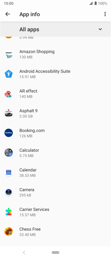Press the required app.