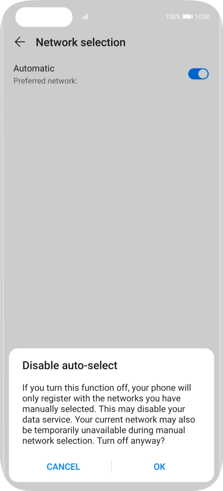 Press OK and your phone will search for networks.
