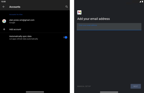 Press the field below 