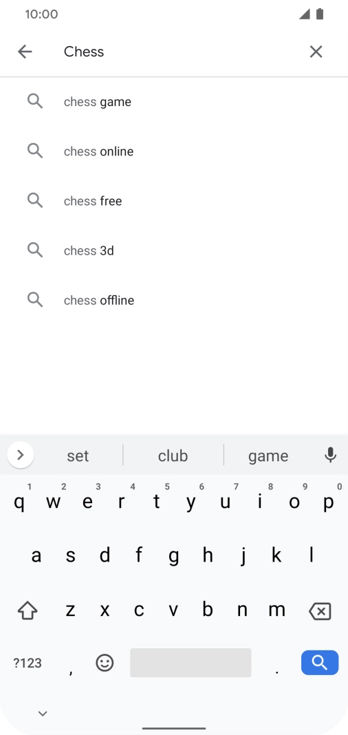 Key in the name or subject of the required app and press the search icon.