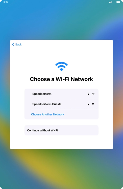 Press the required Wi-Fi network.