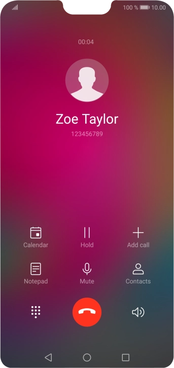Press the end call icon.