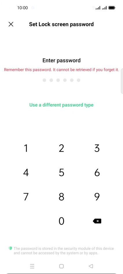 Press Use a different password type.