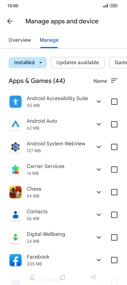 Press the required app.