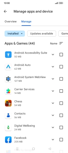 Press the required app.