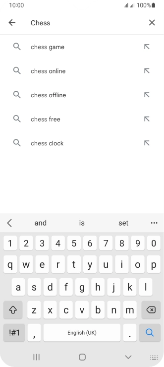 Key in the name or subject of the required app and press the search icon.
