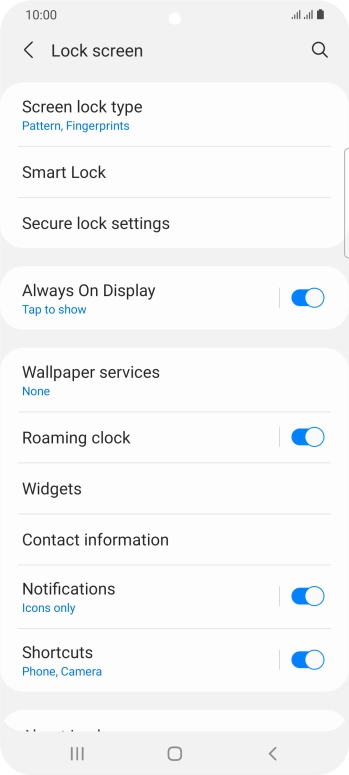 Press Screen lock type and key in the additional phone lock code you created earlier.
