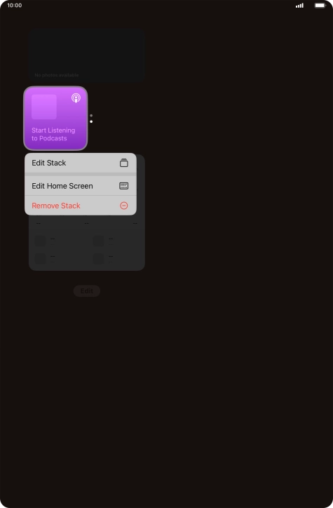 Press Edit Stack.