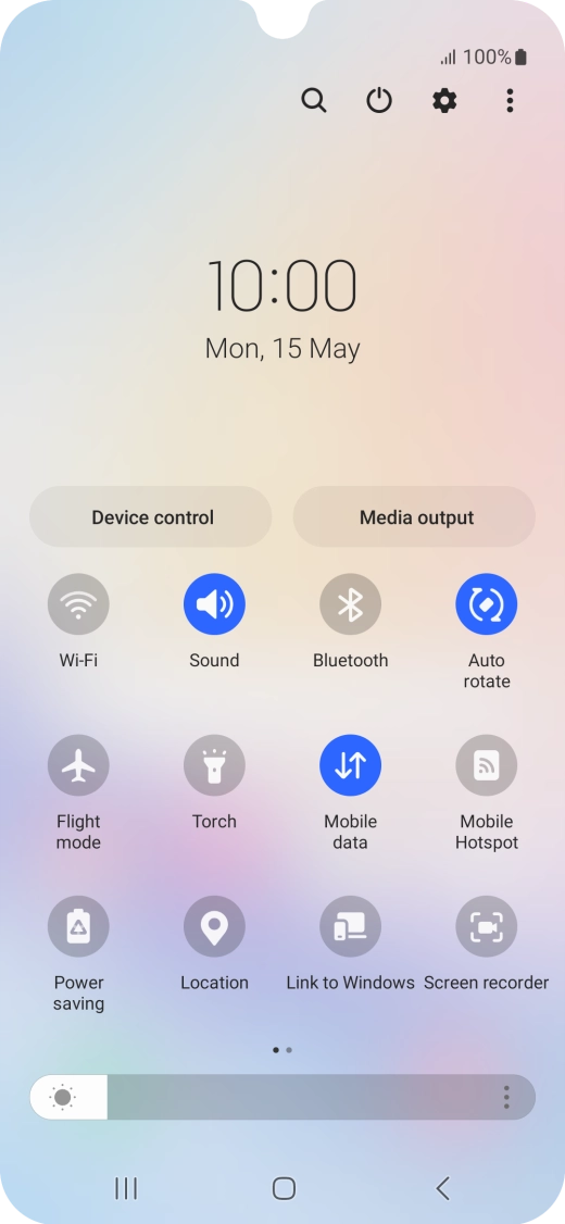Press the settings icon.