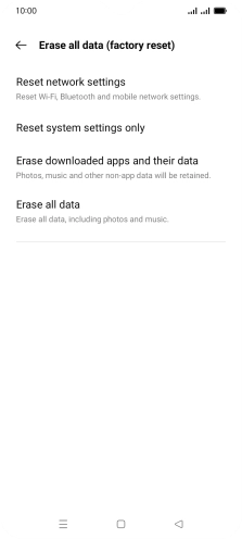 Press Erase all data.