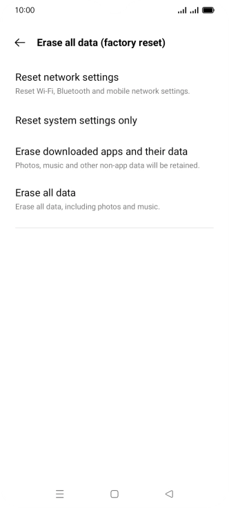 Press Erase all data.