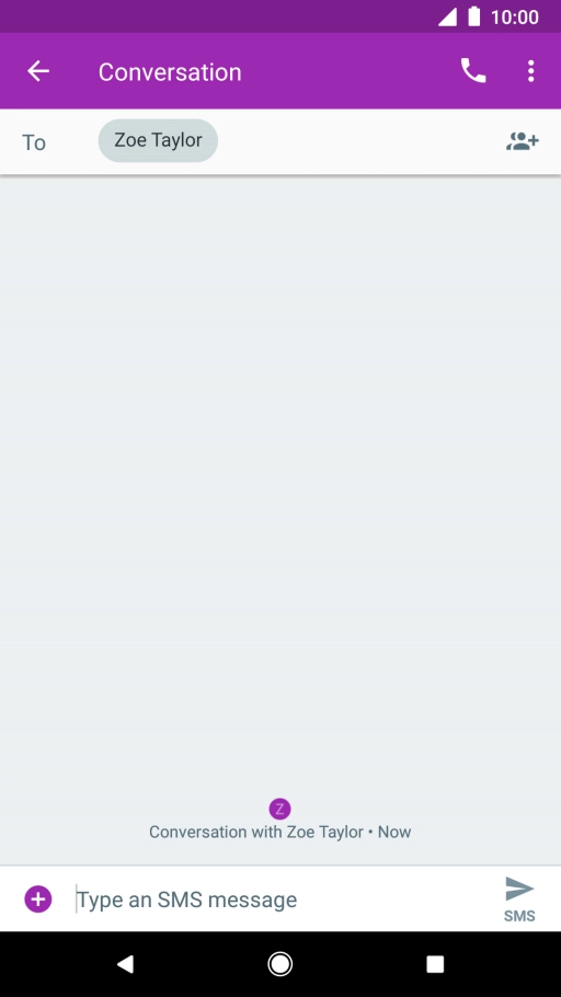 Press the text input field and write the text for your text message.