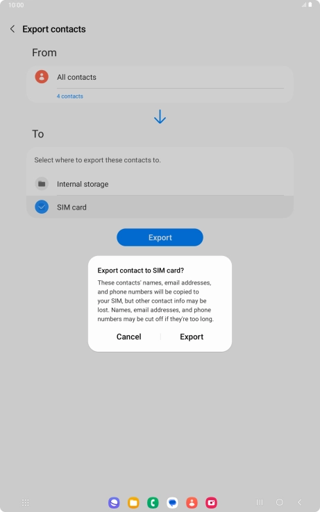 Press Export.