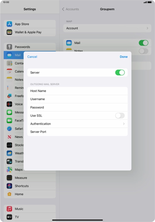 Press Authentication.