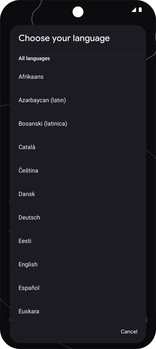 Press the required language.