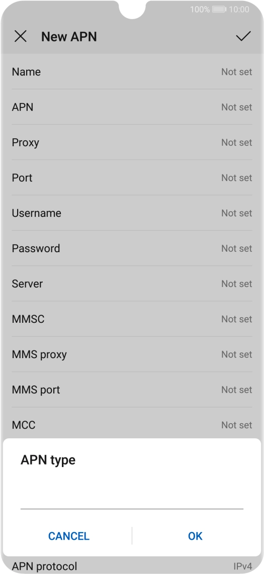 Key in default and press OK.