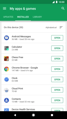 Press the required app.