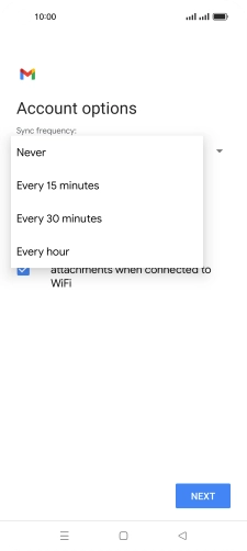 Press the required setting.