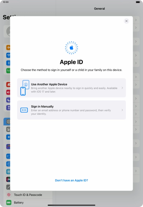 Press Sign in Manually.