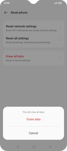 Press the required setting.