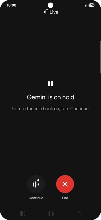 To resume the conversation, press Continue.