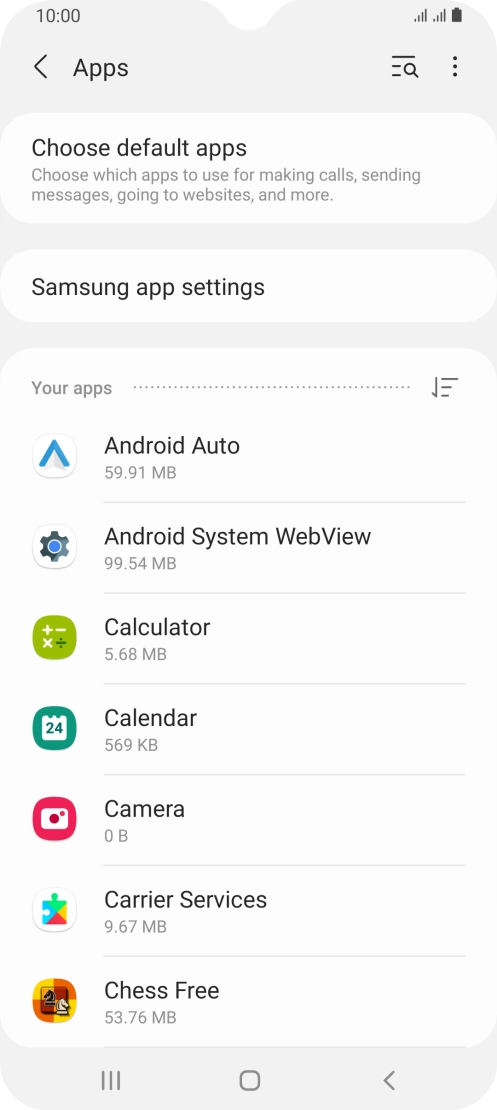 Press the required app.