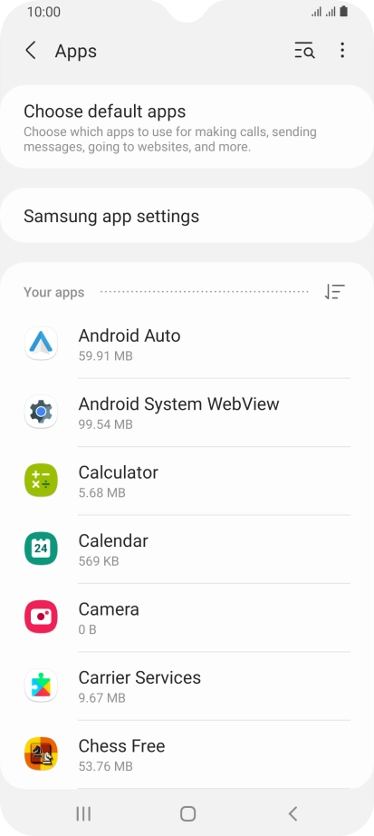 Press the required app.