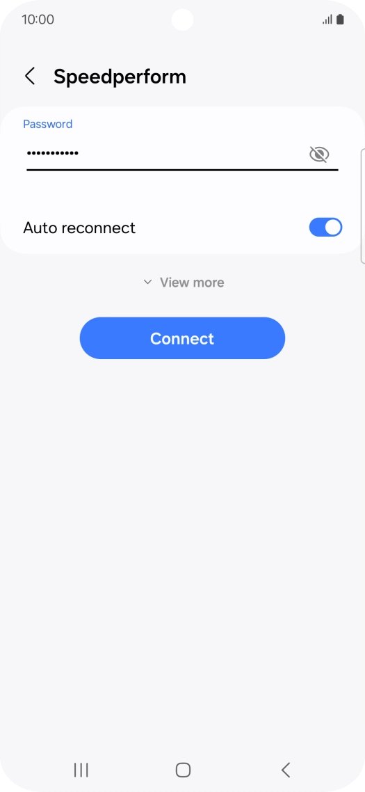 Key in the password for the Wi-Fi network and press Connect.